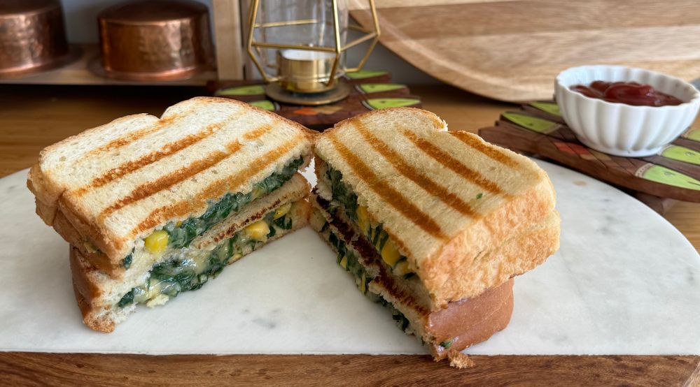 Corn and Spinach Sandwich Recipe